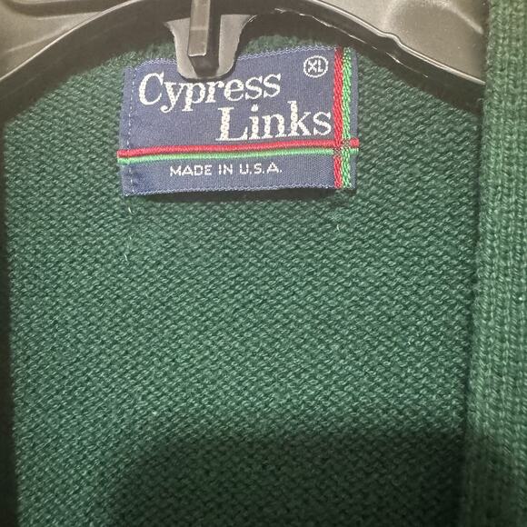 Cypress Links Golf Sweater Vest Men’s XL Button Front colorblock Cotton USA - Picture 3 of 6